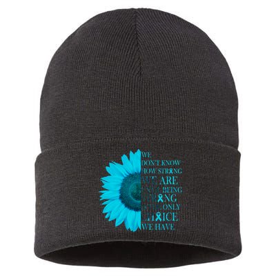 Colon Cancer Awareness Sunflower Sustainable Knit Beanie