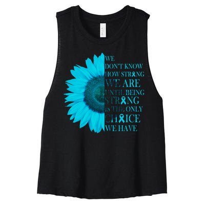 Colon Cancer Awareness Sunflower Women's Racerback Cropped Tank