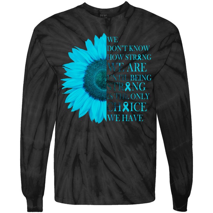 Colon Cancer Awareness Sunflower Tie-Dye Long Sleeve Shirt