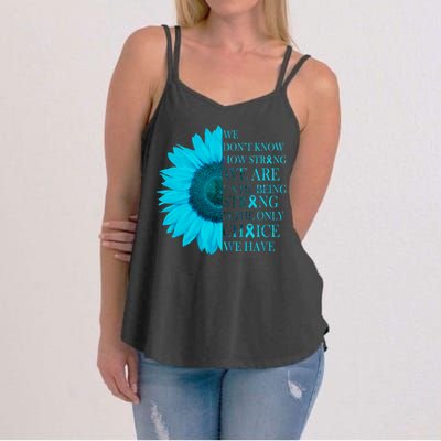 Colon Cancer Awareness Sunflower Women's Strappy Tank