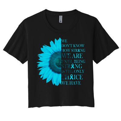 Colon Cancer Awareness Sunflower Women's Crop Top Tee