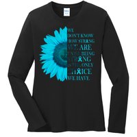 Colon Cancer Awareness Sunflower Ladies Long Sleeve Shirt