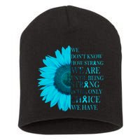 Colon Cancer Awareness Sunflower Short Acrylic Beanie