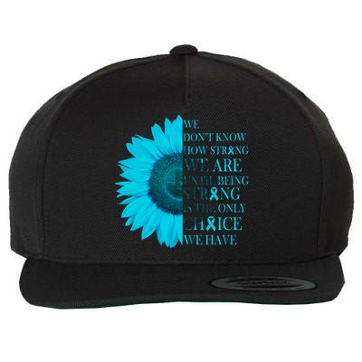 Colon Cancer Awareness Sunflower Wool Snapback Cap