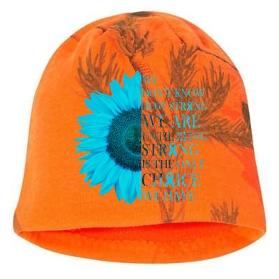 Colon Cancer Awareness Sunflower Kati - Camo Knit Beanie