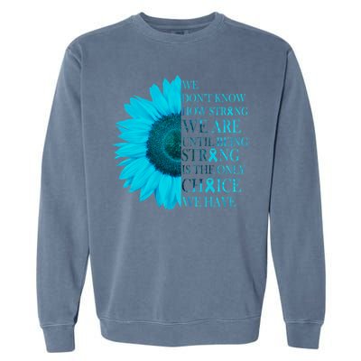 Colon Cancer Awareness Sunflower Garment-Dyed Sweatshirt