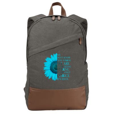 Colon Cancer Awareness Sunflower Cotton Canvas Backpack