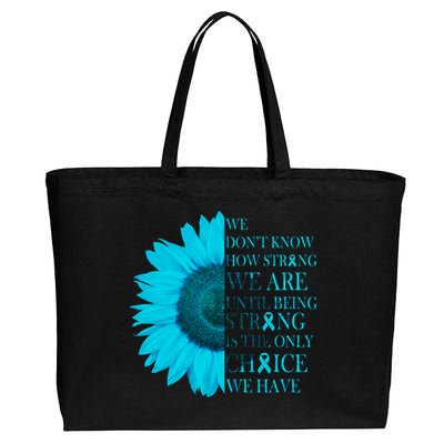 Colon Cancer Awareness Sunflower Cotton Canvas Jumbo Tote