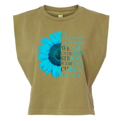 Colon Cancer Awareness Sunflower Garment-Dyed Women's Muscle Tee