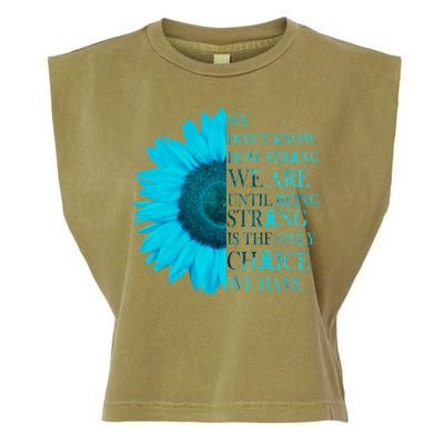 Colon Cancer Awareness Sunflower Garment-Dyed Women's Muscle Tee