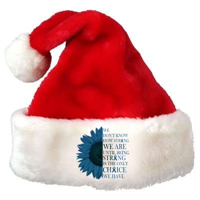 Colon Cancer Awareness Sunflower Premium Christmas Santa Hat