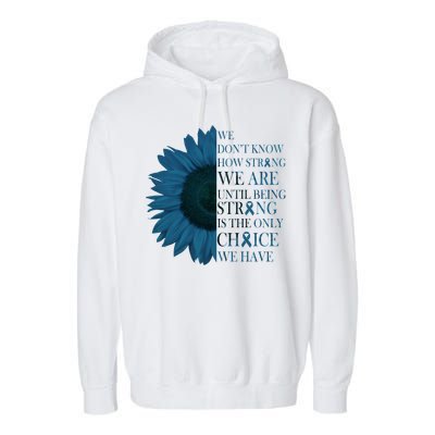 Colon Cancer Awareness Sunflower Garment-Dyed Fleece Hoodie