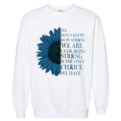 Colon Cancer Awareness Sunflower Garment-Dyed Sweatshirt