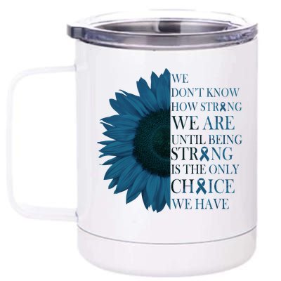 Colon Cancer Awareness Sunflower 12 oz Stainless Steel Tumbler Cup