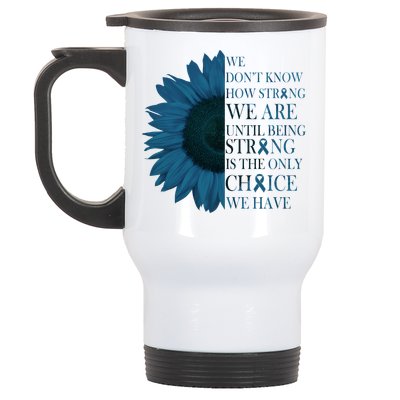 Colon Cancer Awareness Sunflower Stainless Steel Travel Mug