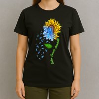 Colon Cancer Awareness Sunflower Support T-Shirt