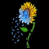 Colon Cancer Awareness Sunflower Support T-Shirt