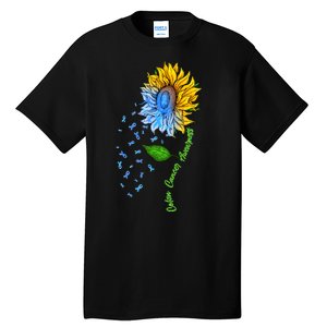 Colon Cancer Awareness Sunflower Support Tall T-Shirt