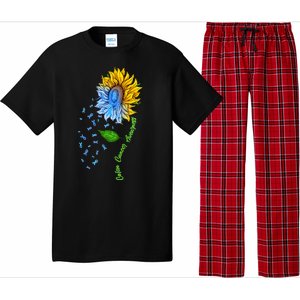 Colon Cancer Awareness Sunflower Support Pajama Set