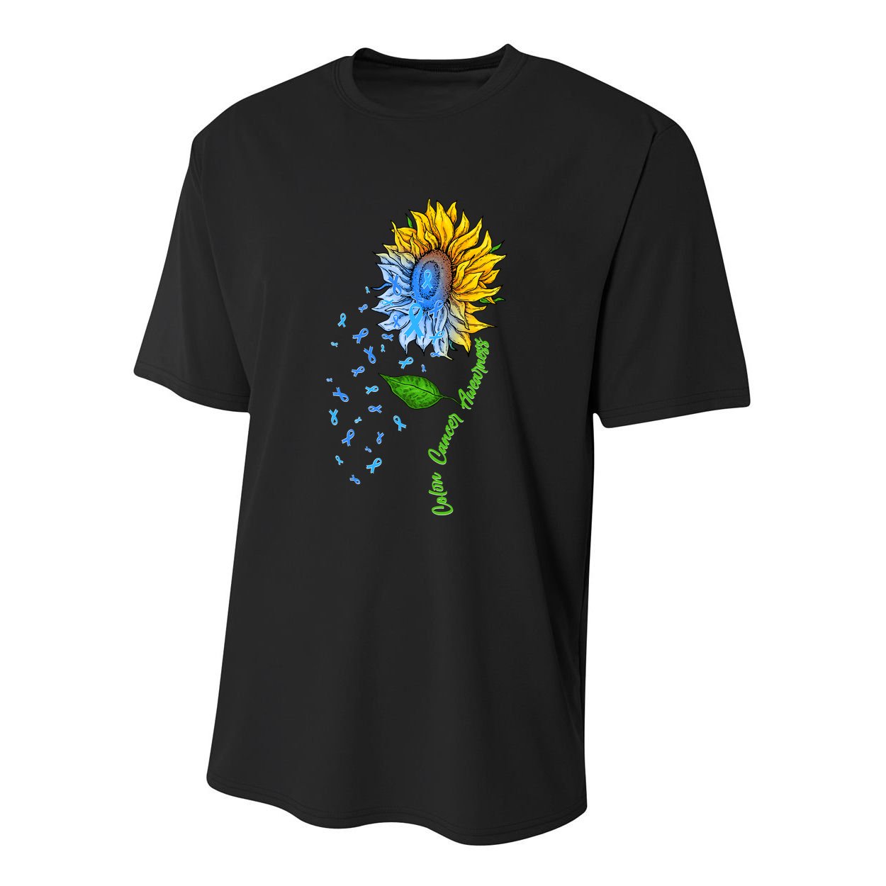 Colon Cancer Awareness Sunflower Support Youth Performance Sprint T-Shirt