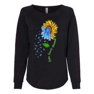 Colon Cancer Awareness Sunflower Support Womens California Wash Sweatshirt