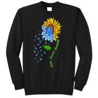 Colon Cancer Awareness Sunflower Support Tall Sweatshirt