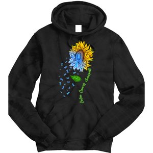 Colon Cancer Awareness Sunflower Support Tie Dye Hoodie