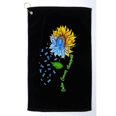 Colon Cancer Awareness Sunflower Support Golf Towel