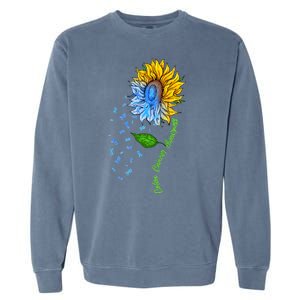 Colon Cancer Awareness Sunflower Support Garment-Dyed Sweatshirt