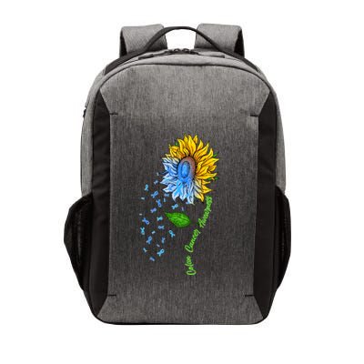 Colon Cancer Awareness Sunflower Support Vector Backpack