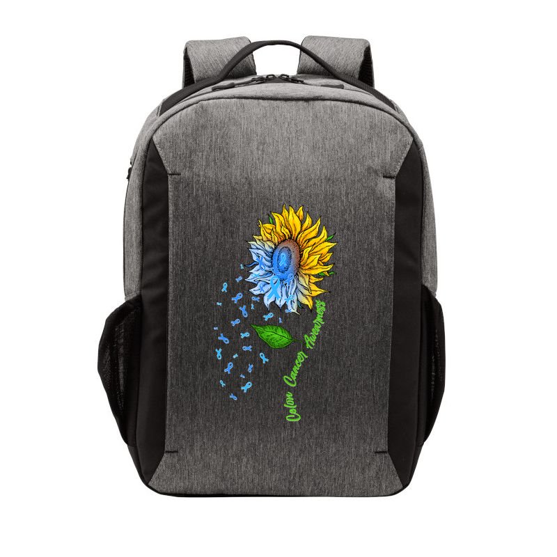 Colon Cancer Awareness Sunflower Support Vector Backpack