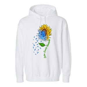 Colon Cancer Awareness Sunflower Support Garment-Dyed Fleece Hoodie