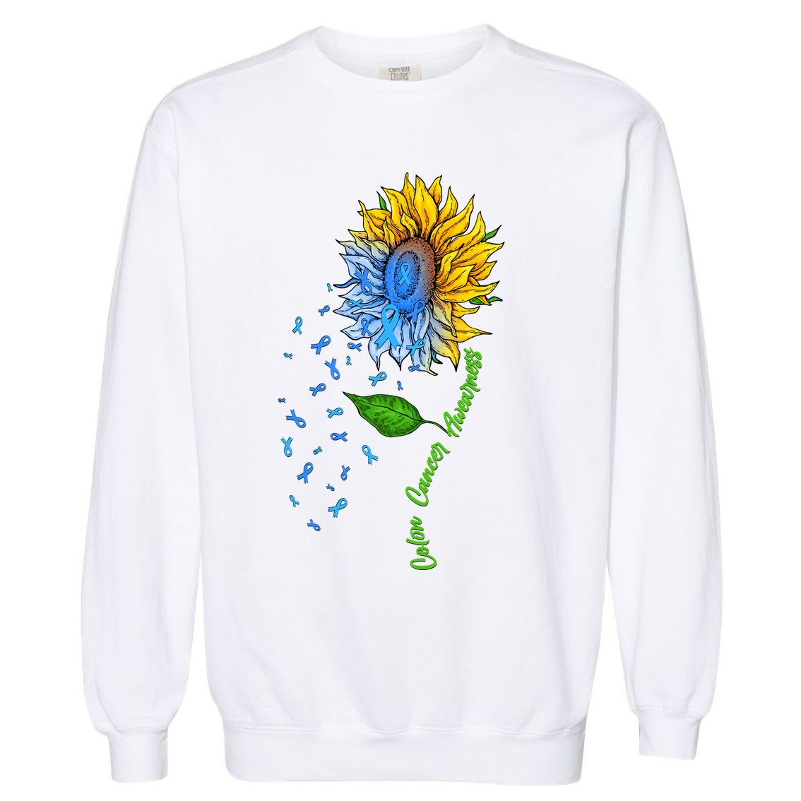 Colon Cancer Awareness Sunflower Support Garment-Dyed Sweatshirt