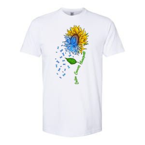 Colon Cancer Awareness Sunflower Support Softstyle CVC T-Shirt