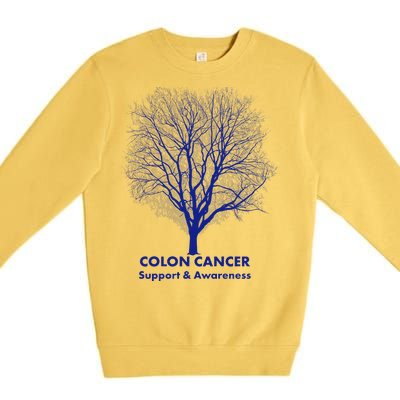 Colon Cancer Awareness Tree Premium Crewneck Sweatshirt