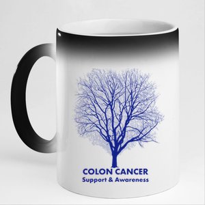 Colon Cancer Awareness Tree 11oz Black Color Changing Mug