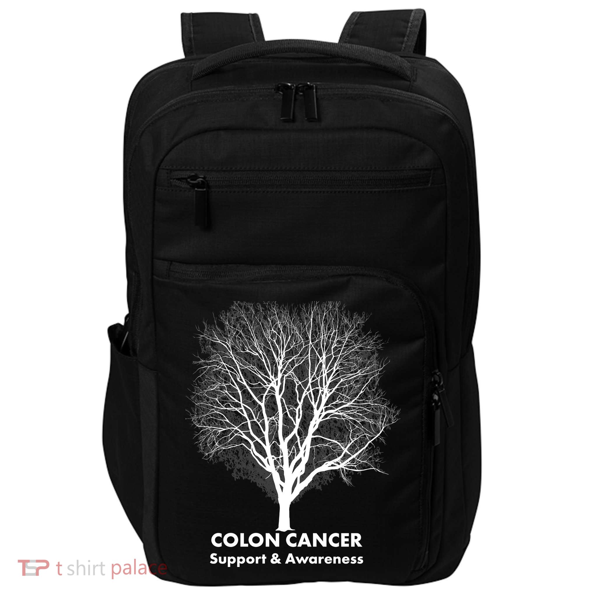 Colon Cancer Awareness Tree Impact Tech Backpack