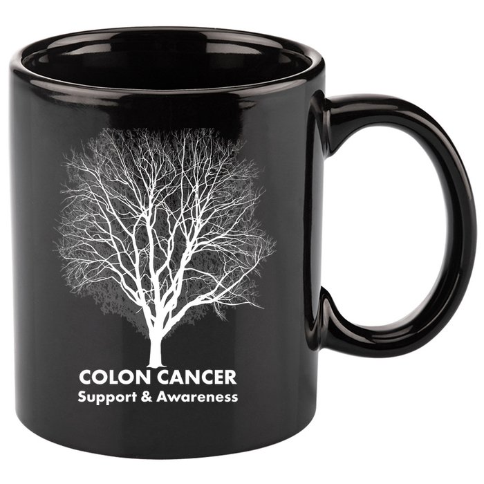 Colon Cancer Awareness Tree 11oz C Handle Ceramic Mug