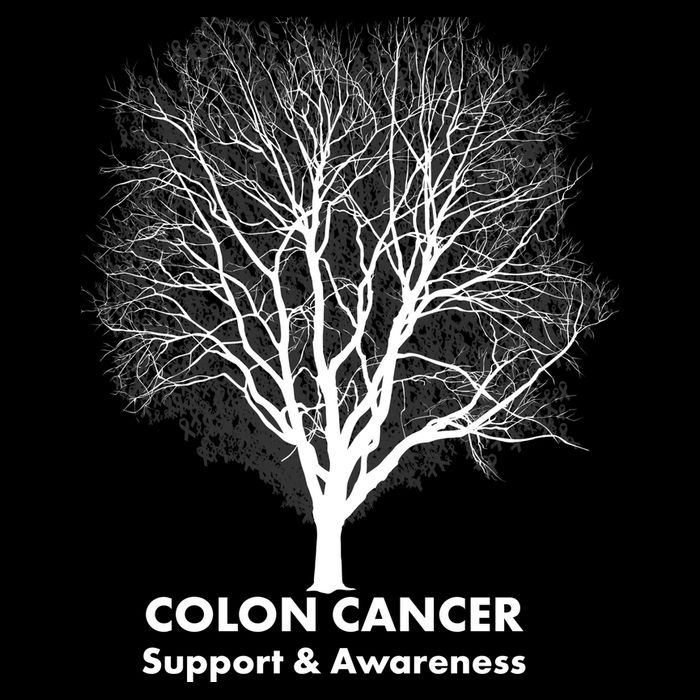 Colon Cancer Awareness Tree Cropped Pullover Crew
