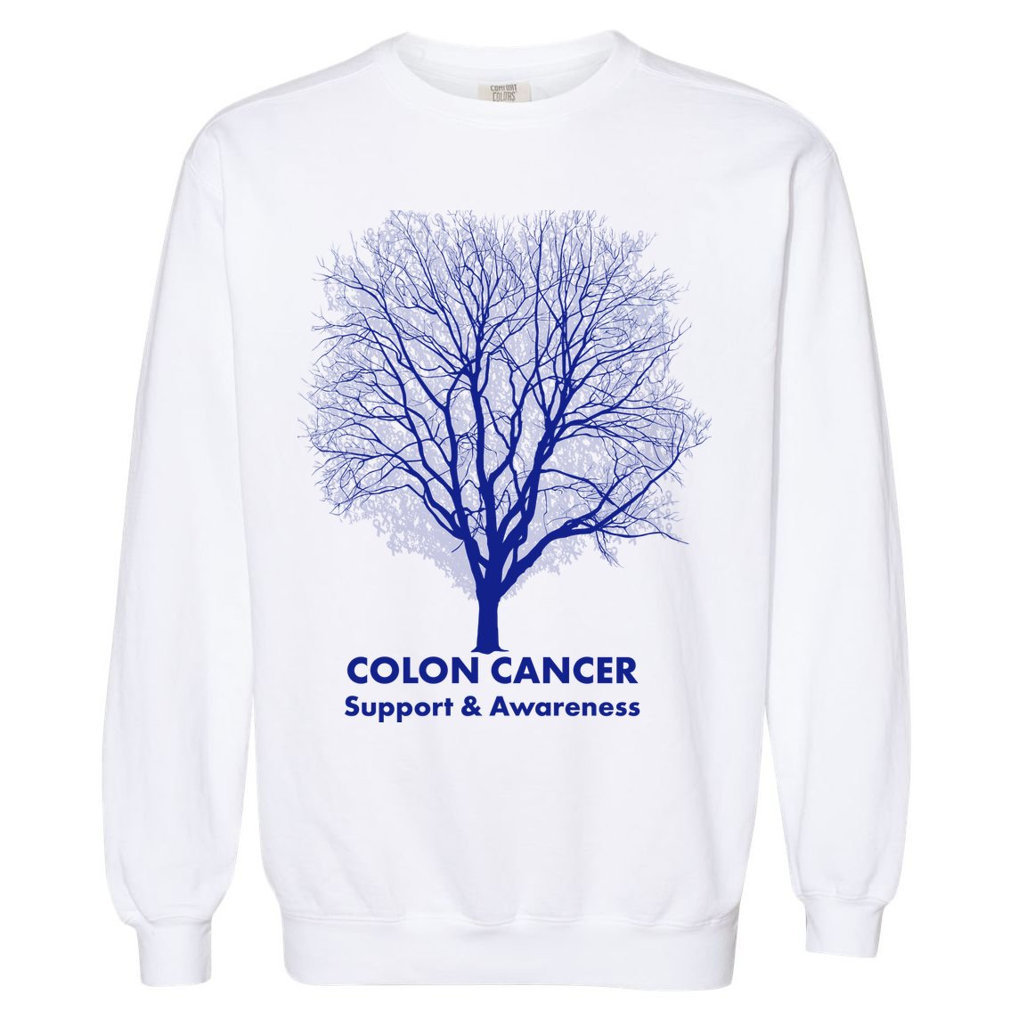 Colon Cancer Awareness Tree Garment-Dyed Sweatshirt