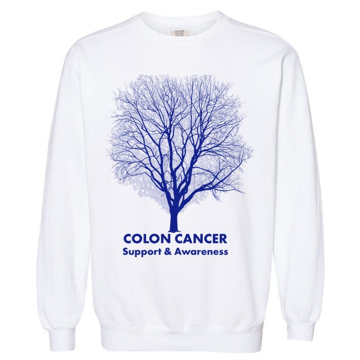 Colon Cancer Awareness Tree Garment-Dyed Sweatshirt