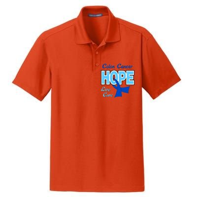 Colon Cancer Hope Live Cure Dry Zone Grid Polo