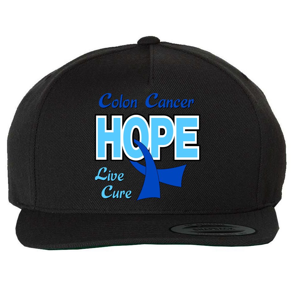 Colon Cancer Hope Live Cure Wool Snapback Cap