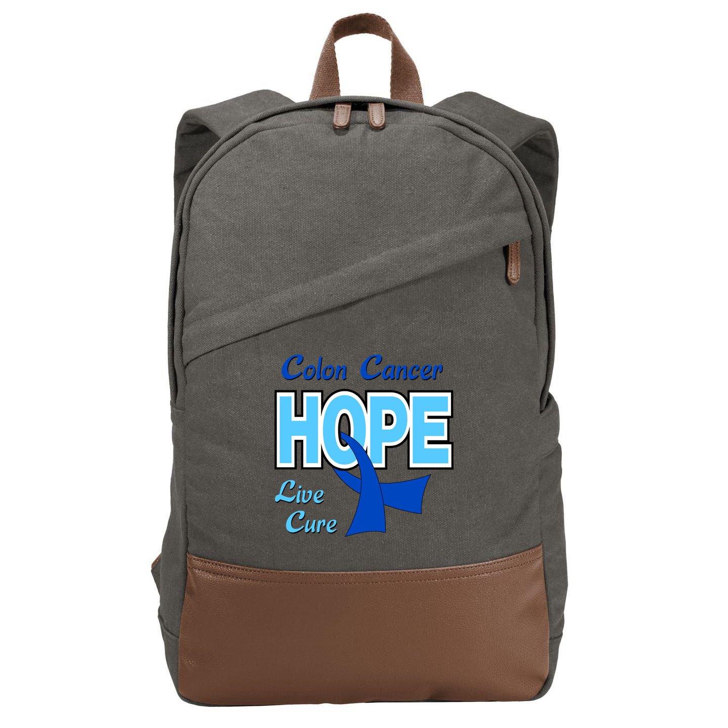 Colon Cancer Hope Live Cure Cotton Canvas Backpack