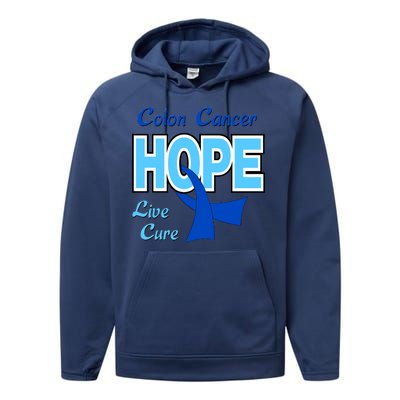 Colon Cancer Hope Live Cure Performance Fleece Hoodie