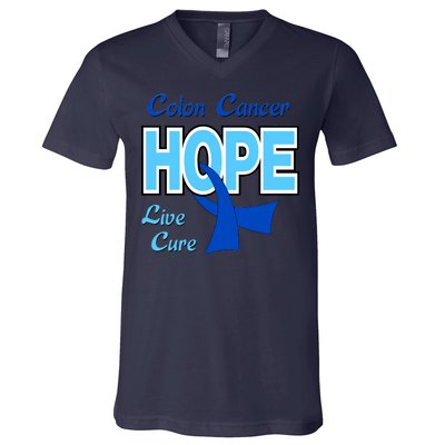 Colon Cancer Hope Live Cure V-Neck T-Shirt