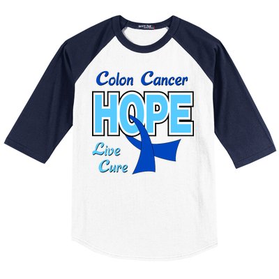 Colon Cancer Hope Live Cure Baseball Sleeve Shirt