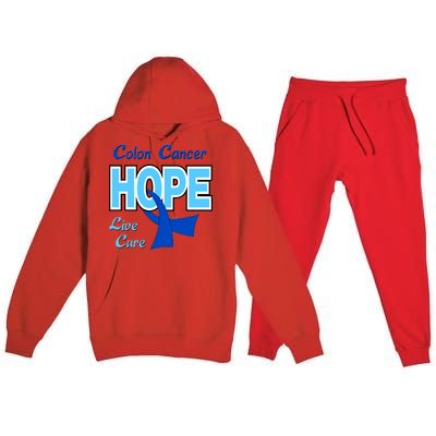 Colon Cancer Hope Live Cure Premium Hooded Sweatsuit Set