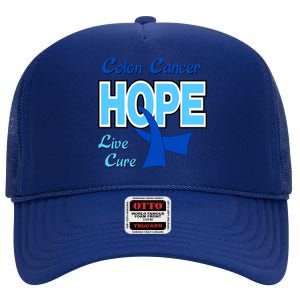 Colon Cancer Hope Live Cure High Crown Mesh Back Trucker Hat