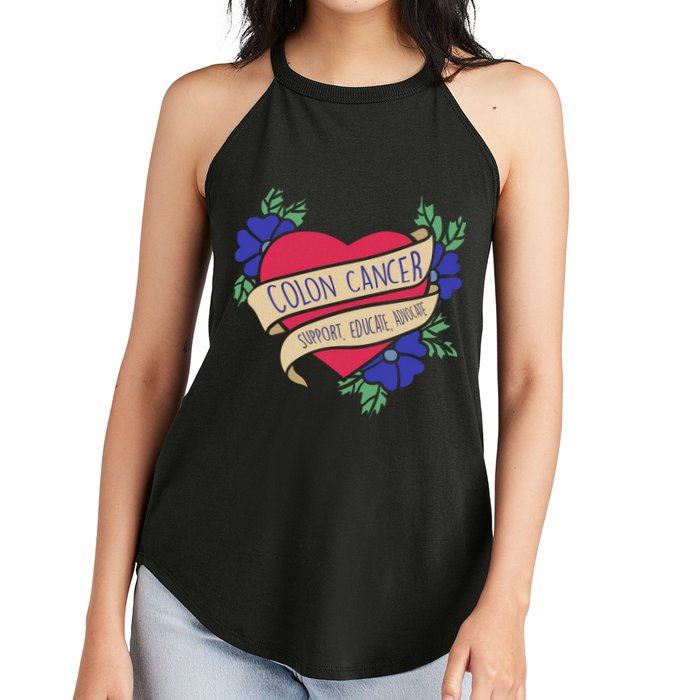 Colon Cancer Support Educate Advocate Women's Perfect Tri Rocker Tank